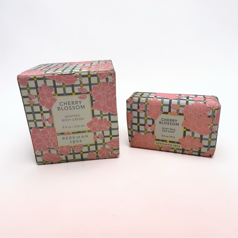 Beekman 1802 CHERRY BLOSSOM Ltd Ed Goat Milk Soap, 3.5 oz Bar & Whi